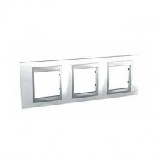 Plaque 6M triple horizontal Blanc techno Aluminium