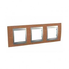 Plaque 6M triple horizontal Cerisier Aluminium