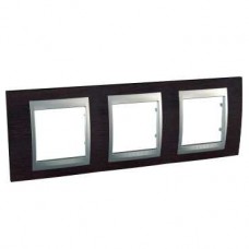 Plaque 6M triple horizontal Wengé Aluminium