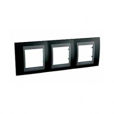 Plaque de finition 3 postes 3x2 M Noir Rhodium Graphite