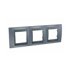 Plaque 6M triple horizontal Gris métal Graphite