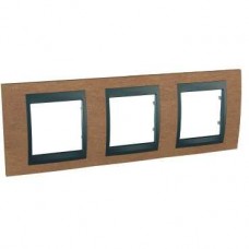 Plaque 6M triple horizontal Cerisier Graphite