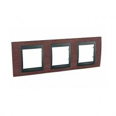 Plaque 6M triple horizontal Tabac Graphite