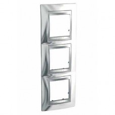 Plaque 6M triple vertical Chrome brillant Aluminium