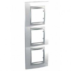 Plaque 6M triple vertical Blanc techno Aluminium