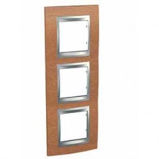 Plaque 6M triple vertical Cerisier Aluminium