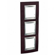 Plaque 6M triple vertical Wengé Aluminium