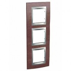 Plaque 6M triple vertical Tabac Aluminium
