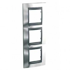 Plaque 6M triple vertical Chrome brillant Graphite
