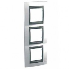 Plaque 6M triple vertical Blanc techno Graphite