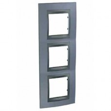 Plaque 6M triple vertical Gris métal Graphite