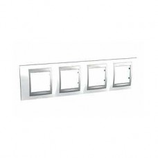 Plaque 8M quadruple horizontal Blanc techno Aluminium