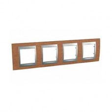 Plaque 8M quadruple horizontal Cerisier Aluminium