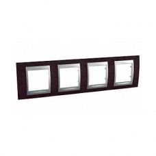Plaque 8M quadruple horizontal Wengé Aluminium