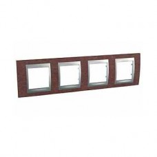 Plaque 8M quadruple horizontal Tabac Aluminium