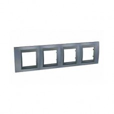 Plaque 8M quadruple horizontal Gris métal Graphite