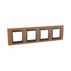 Plaque 8M quadruple horizontal Cerisier Graphite