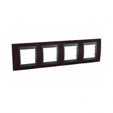 Plaque 8M quadruple horizontal Wengé Graphite
