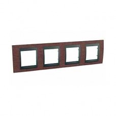 Plaque 8M quadruple horizontal Tabac Graphite
