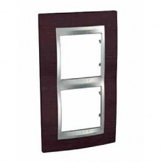 Plaque 4M double vertical Wengé/Aluminium