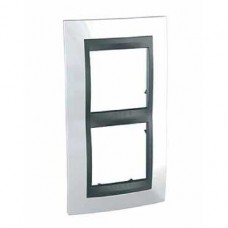 Plaque 4M double vertical Blanc techno/Graphite