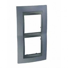 Plaque 4M double vertical gris métallisé/Graphite