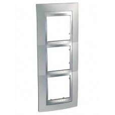 Plaque 6M triple vertical chrome brillant/Aluminium