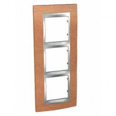Plaque 6M triple vertical cerise/Aluminium
