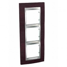 Plaque 6M triple vertical Wengé/Aluminium