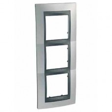 Plaque 6M triple vertical chrome brillant/Graphite