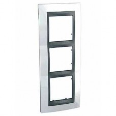 Plaque 6M triple vertical Blanc techno/Graphite