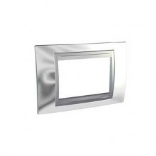 Plaque 8M quadruple horizontal Chrome brillant Aluminium