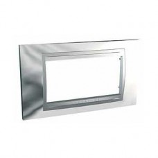 Plaque 4M simple Chrome brillant Aluminium