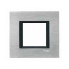 Plaque de finition 1 poste 2M Aluminium Ice