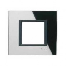 Plaque de finition 1 poste 2M Miroir Noir