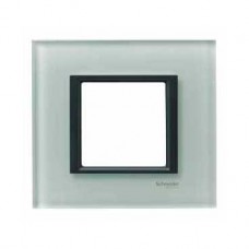 Plaque de finition 1 poste 2M Verre Gris