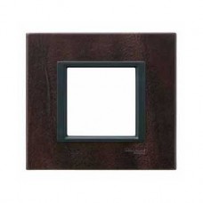 Plaque de finition 1 poste 2M Cuir Truffe