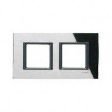 Plaque de finition 2 postes 2x2 M Miroir Noir