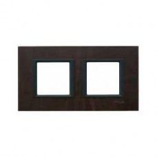 Plaque de finition 2 postes 2x2 M Cuir Truffe