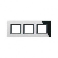 Plaque de finition 3 postes 3x2 M Miroir Noir