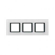 Plaque de finition 3 postes 3x2 M Verre Blanc