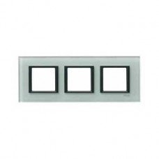 Plaque de finition 3 postes 3x2 M Verre Gris
