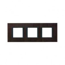Plaque de finition 3 postes 3x2 M Cuir Truffe
