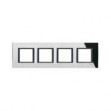 plaque de finition 4 postes 4x2 M Miroir Noir