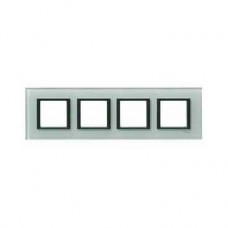 Plaque de finition 4 postes 4x2 M Verre Gris