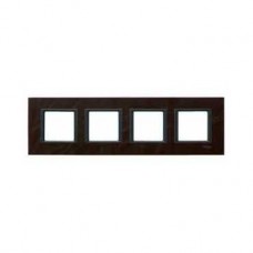 Plaque de finition 4 postes 4x2 M Cuir Truffe