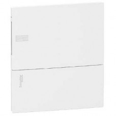 Coffret encastré 1R 8M - portillon opaque blanc - born. de terre