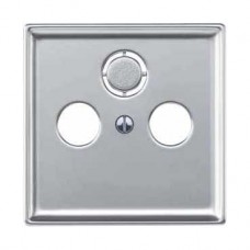 Plaque centrale Artec pour prises d'antenne 2 et 3 sorties, aluminium