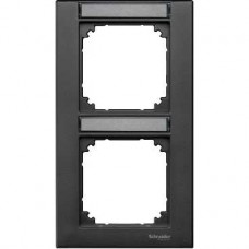 Plaque finition double M-Plan, avec porte-étiquette montage vertical, anthracite
