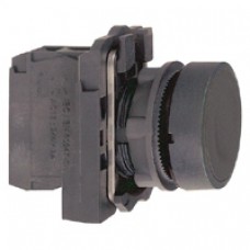 Bouton-poussoir noir Ø 22-à impulsion affleurant-1F